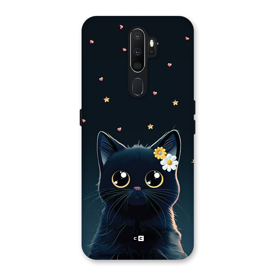 Cat With Flowers Back Case for Oppo A5 (2020)