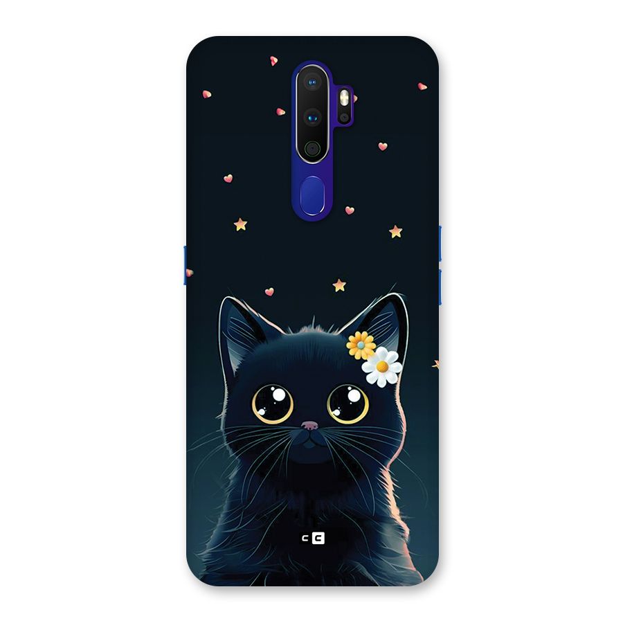 Cat With Flowers Back Case for Oppo A9 (2020)