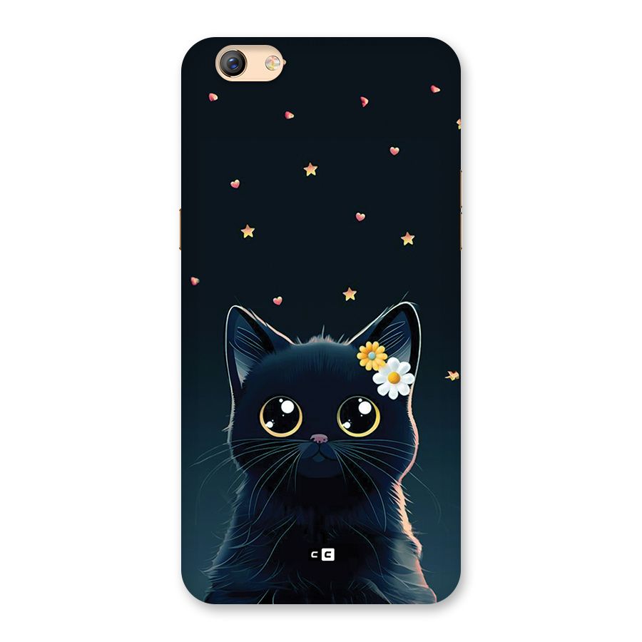 Cat With Flowers Back Case for Oppo F3 Plus