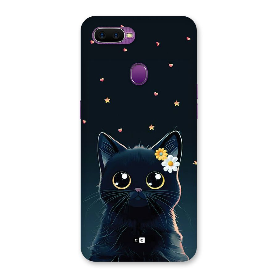 Cat With Flowers Back Case for Oppo F9