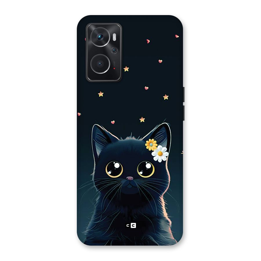 Cat With Flowers Back Case for Oppo K10 4G