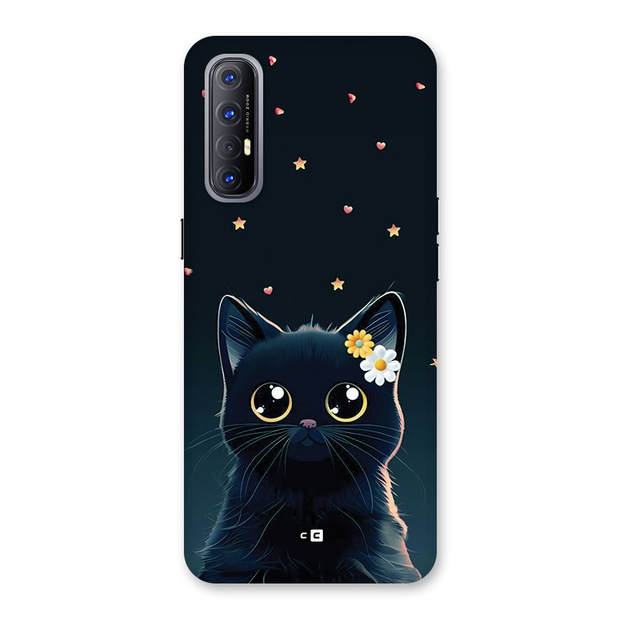 Cat With Flowers Back Case for Oppo Reno3 Pro