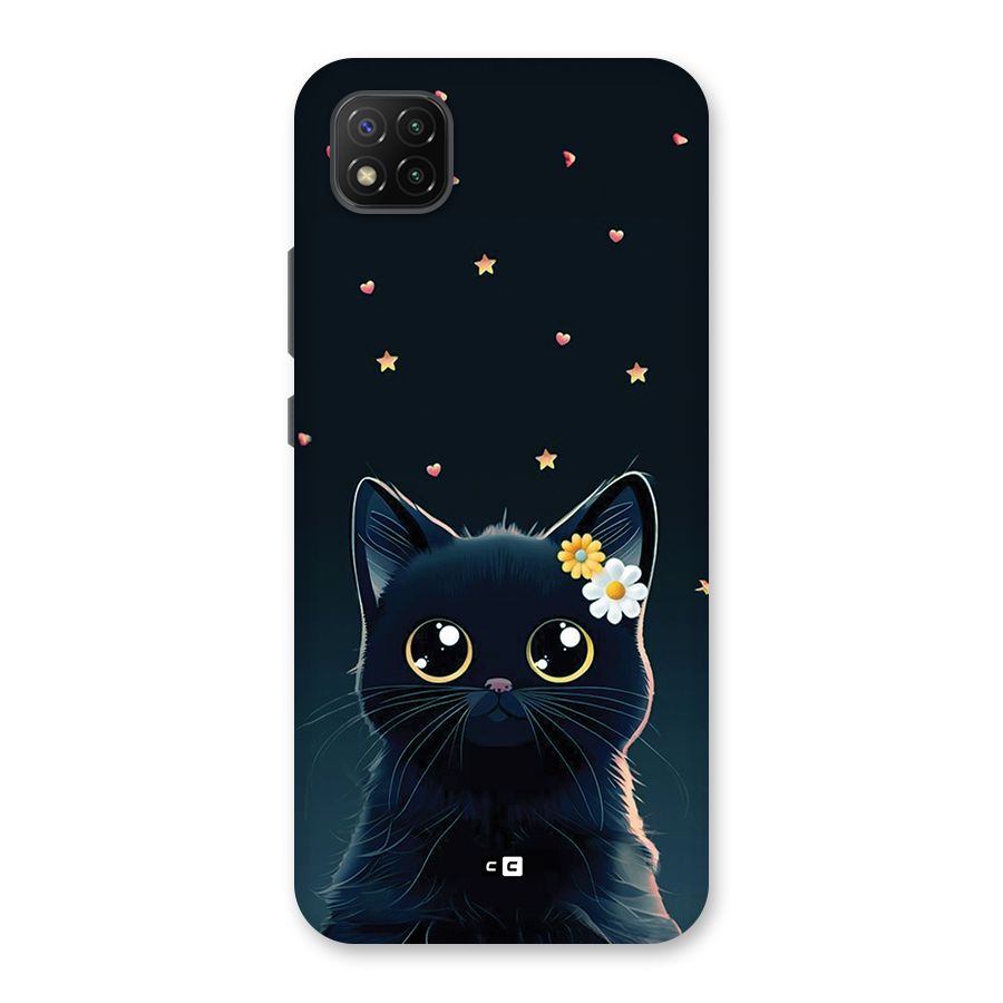Cat With Flowers Back Case for Poco C3