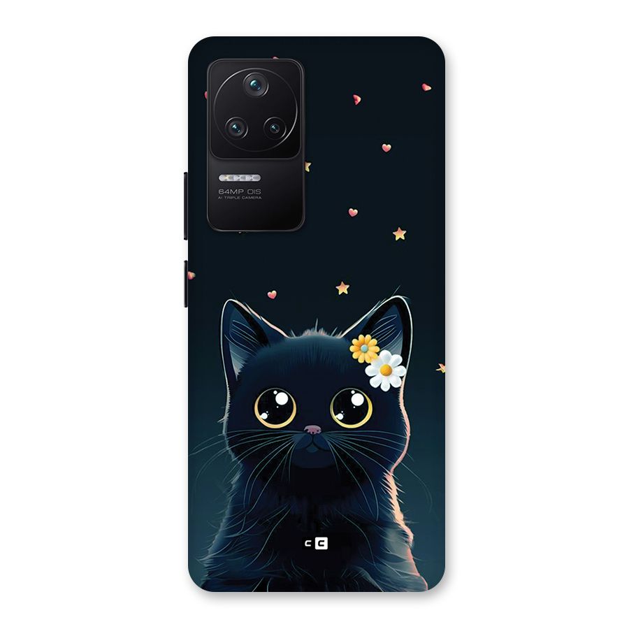 Cat With Flowers Back Case for Poco F4 5G