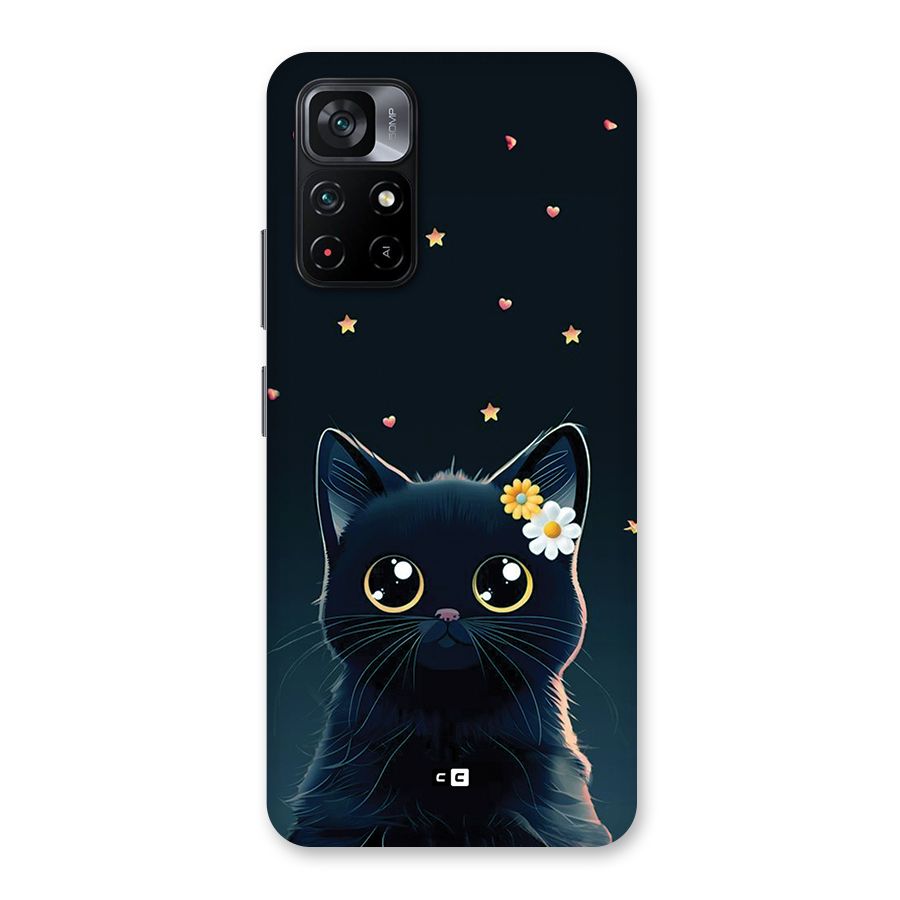 Cat With Flowers Back Case for Poco M4 Pro 5G