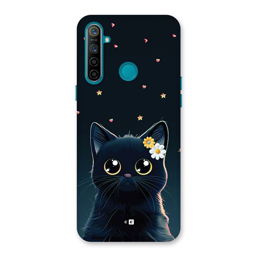 Cat With Flowers Back Case for Realme 5i
