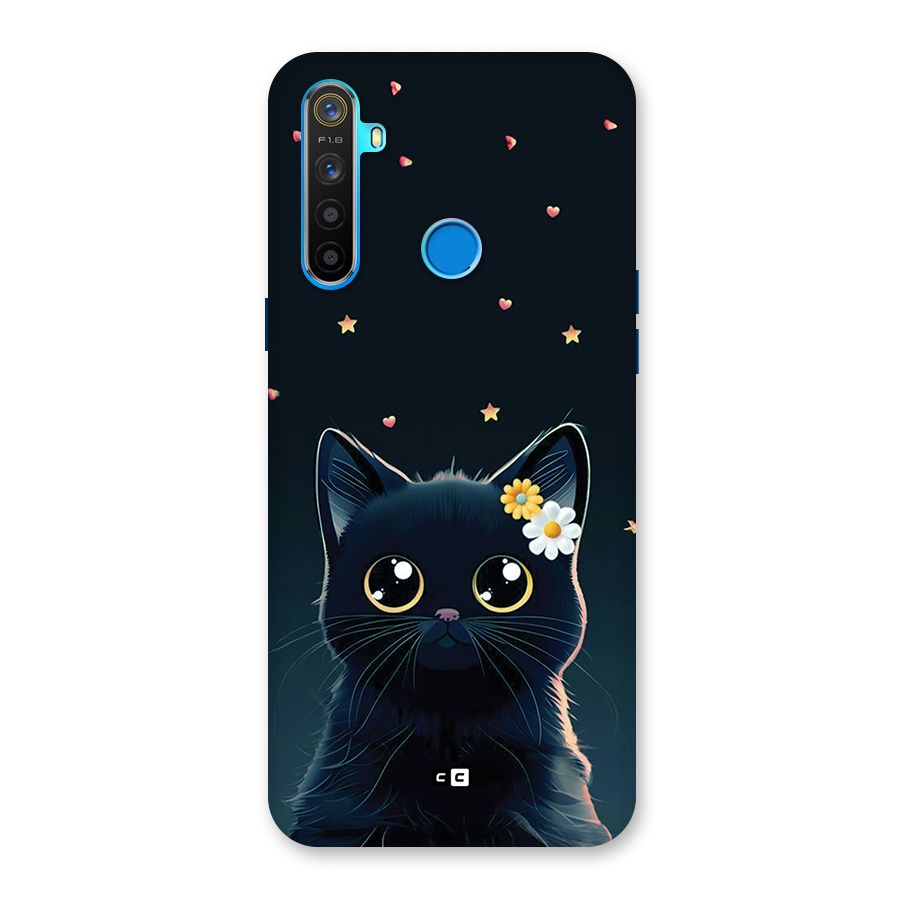 Cat With Flowers Back Case for Realme 5s