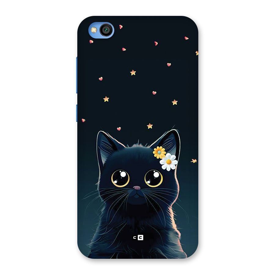 Cat With Flowers Back Case for Redmi Go