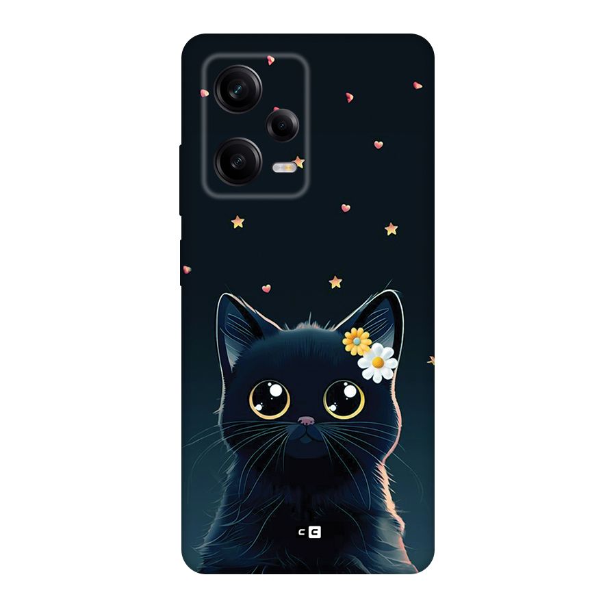 Cat With Flowers Back Case for Redmi Note 12 Pro
