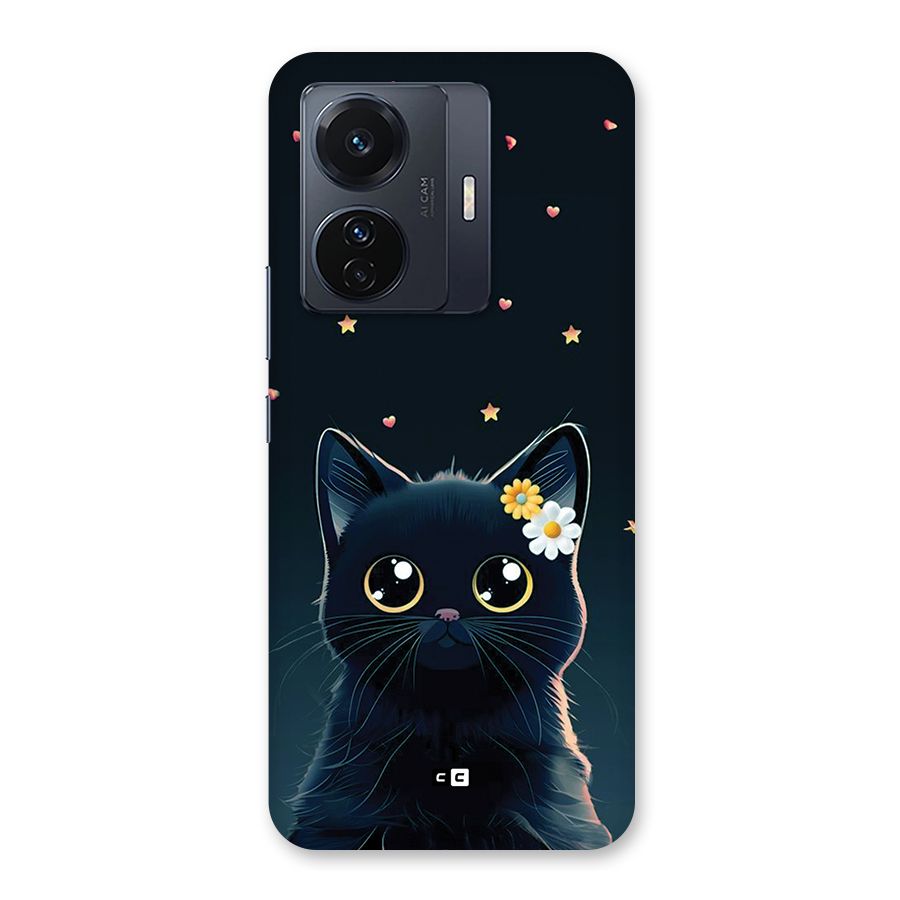 Cat With Flowers Back Case for Vivo T1 Pro