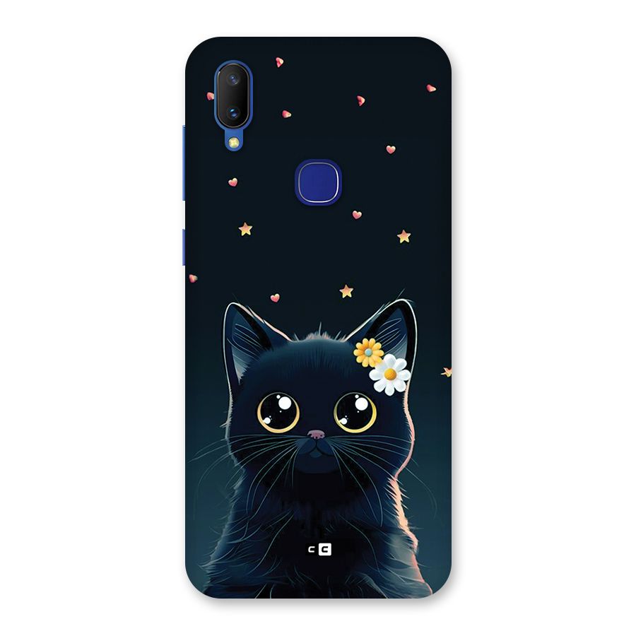 Cat With Flowers Back Case for Vivo V11
