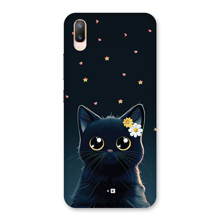 Cat With Flowers Back Case for Vivo V11 Pro