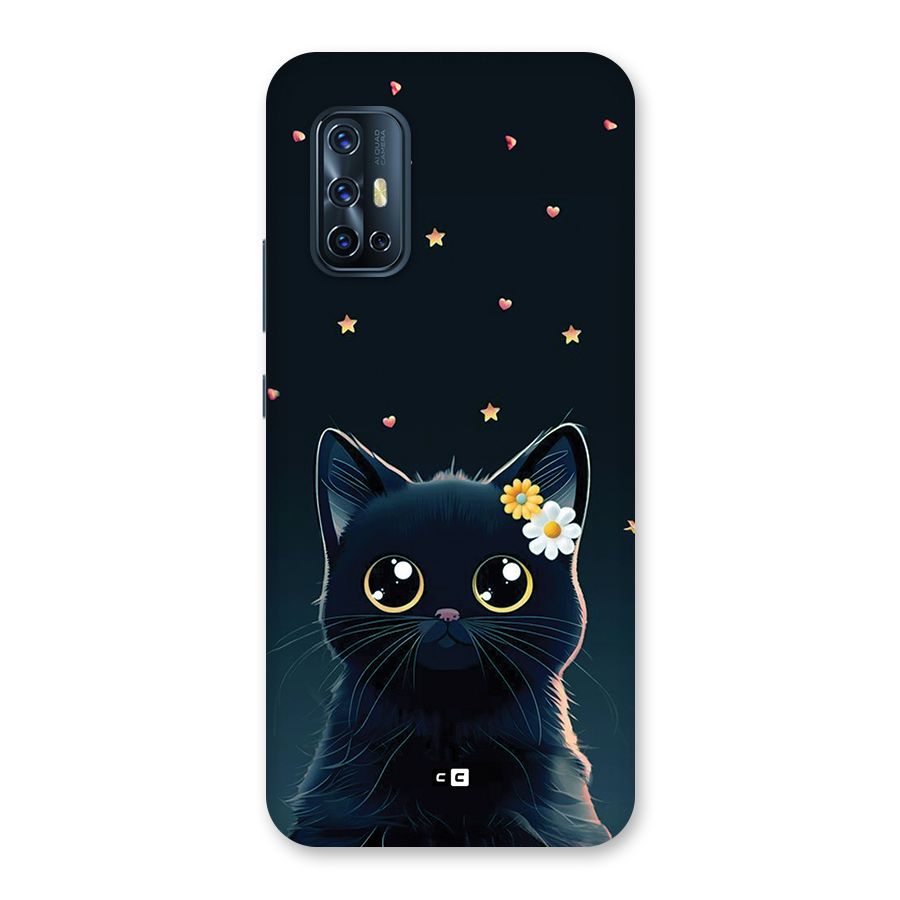Cat With Flowers Back Case for Vivo V17