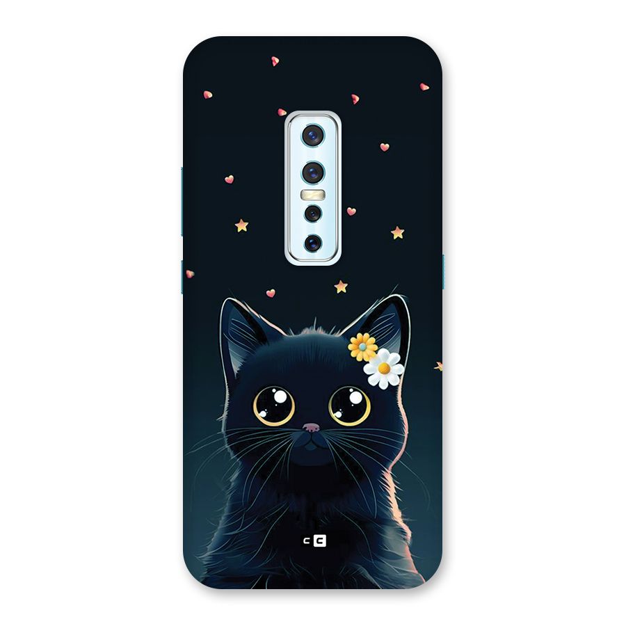 Cat With Flowers Back Case for Vivo V17 Pro