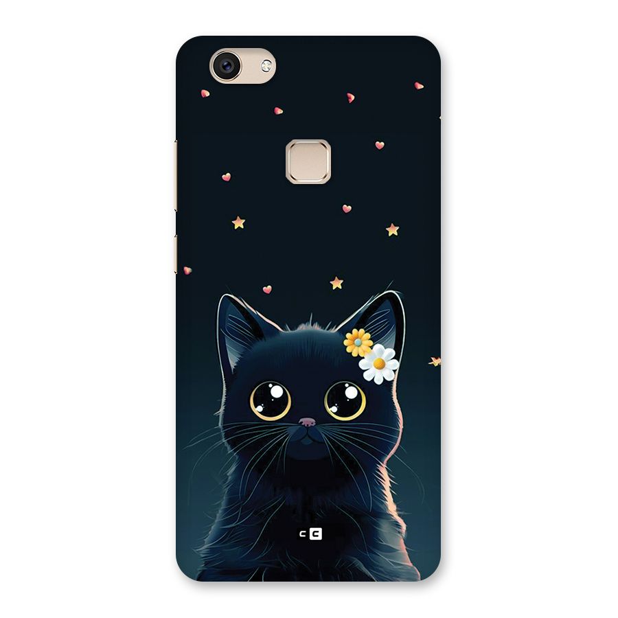 Cat With Flowers Back Case for Vivo V7