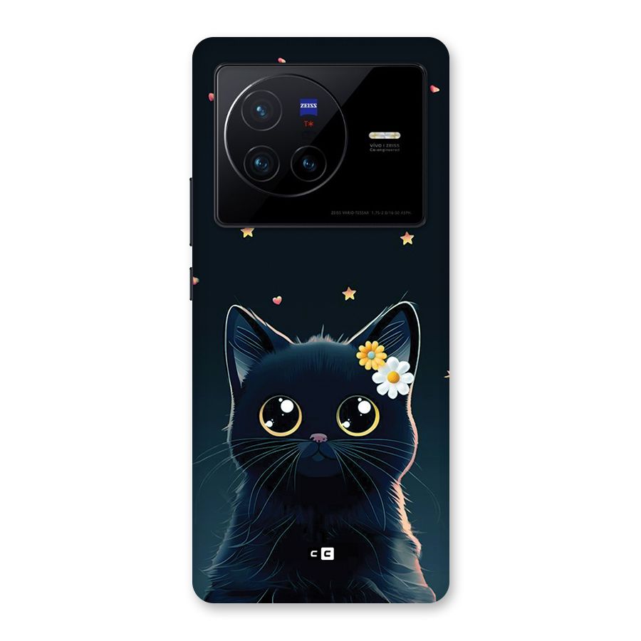 Cat With Flowers Back Case for Vivo X80