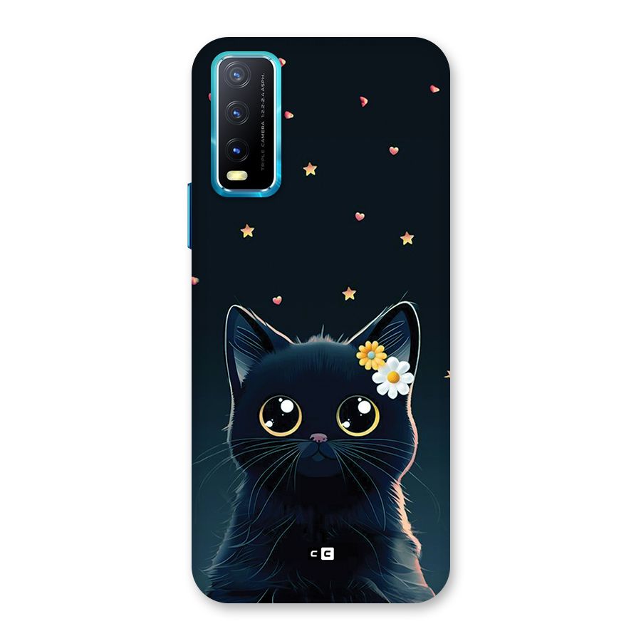 Cat With Flowers Back Case for Vivo Y20G