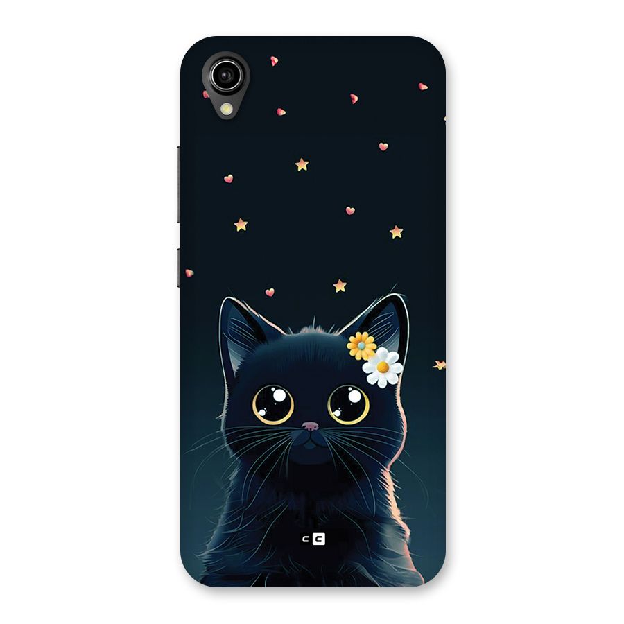 Cat With Flowers Back Case for Vivo Y90
