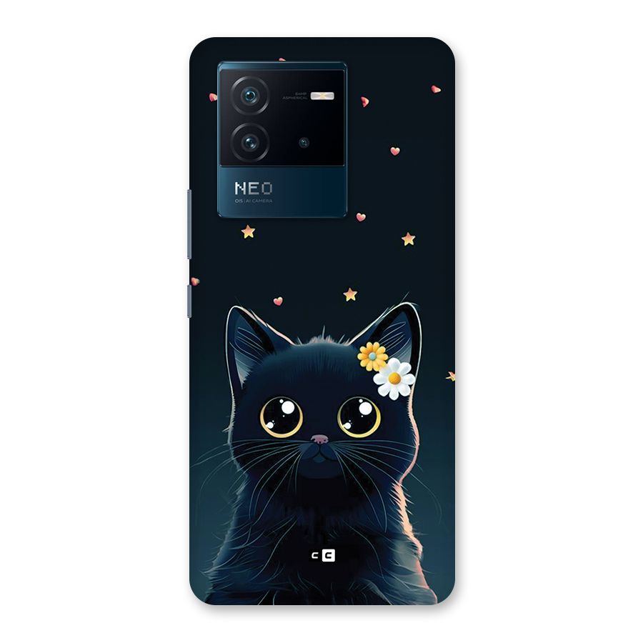 Cat With Flowers Back Case for Vivo iQOO Neo 6 5G