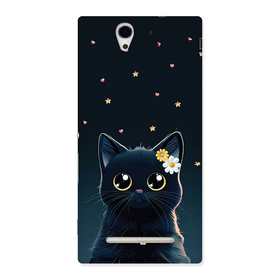 Cat With Flowers Back Case for Xperia C3