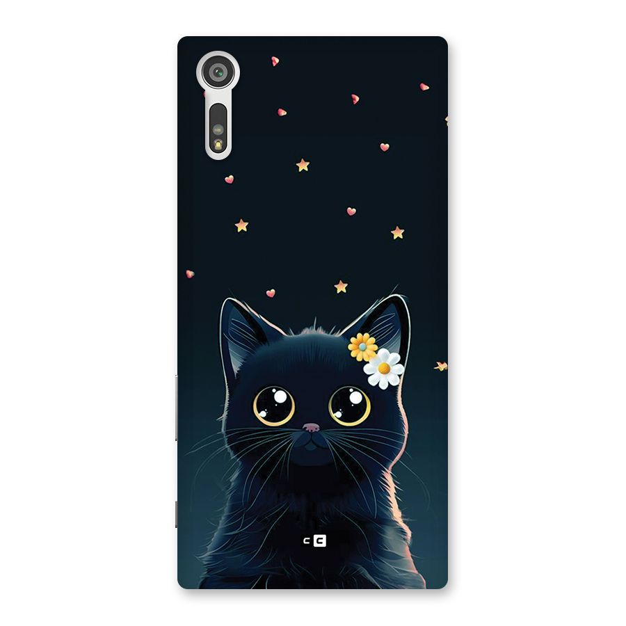 Cat With Flowers Back Case for Xperia XZ