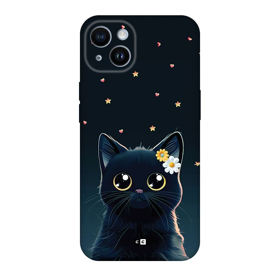 Cat With Flowers Back Case for iPhone 14