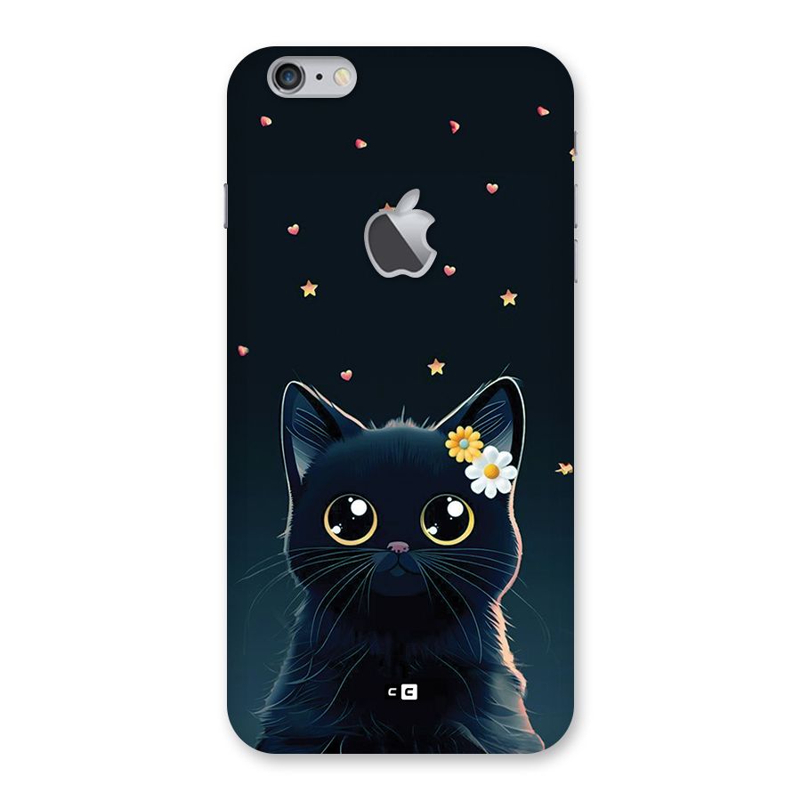 Cat With Flowers Back Case for iPhone 6 Plus 6S Plus Logo Cut