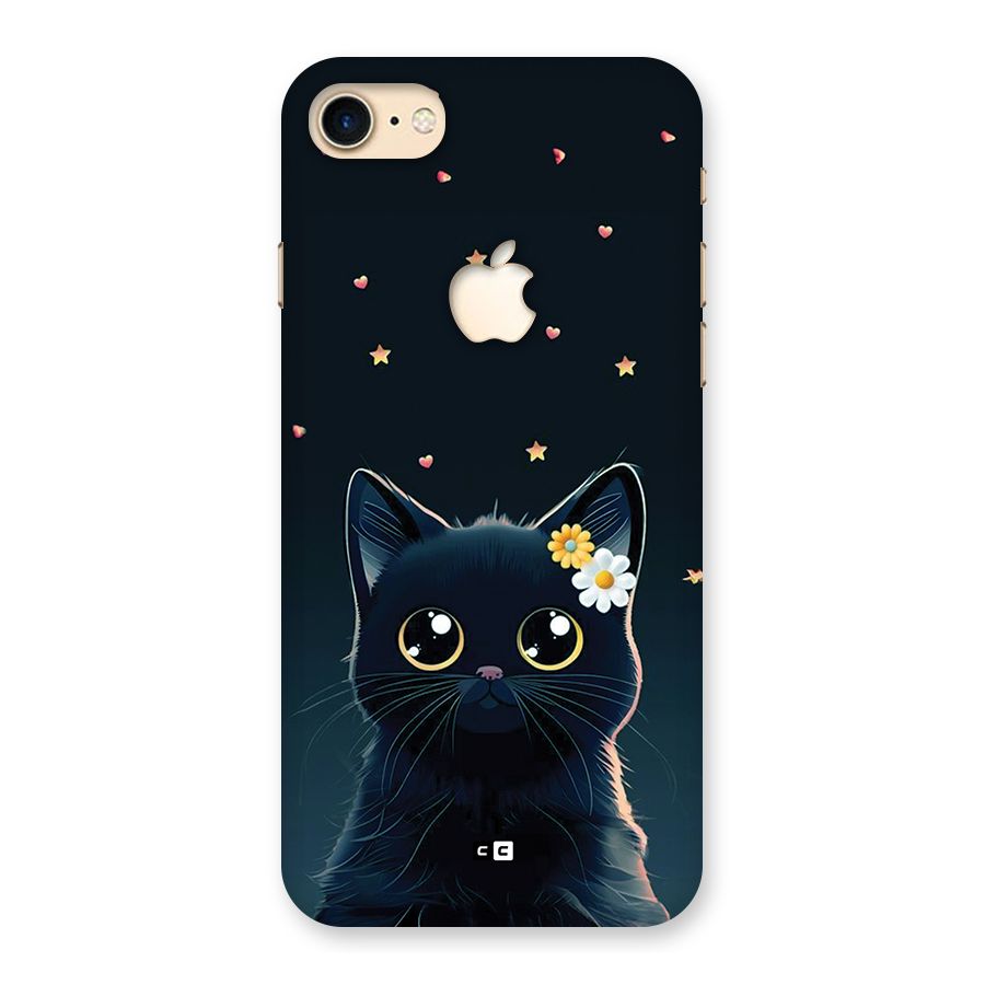Cat With Flowers Back Case for iPhone 7 Apple Cut