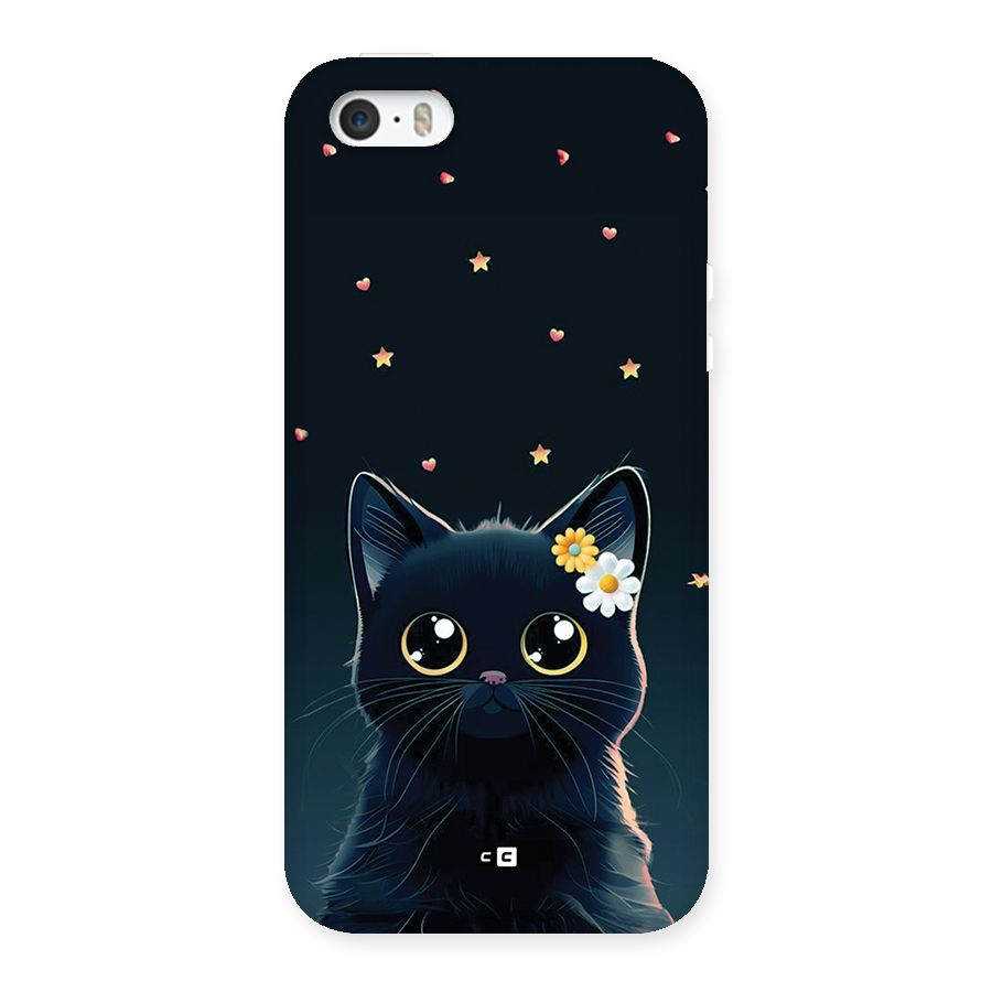 Cat With Flowers Back Case for iPhone SE 2016