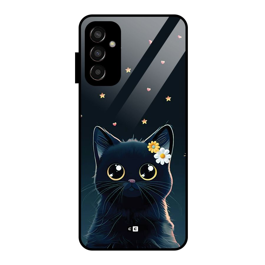 Cat With Flowers Glass Back Case for Galaxy F13
