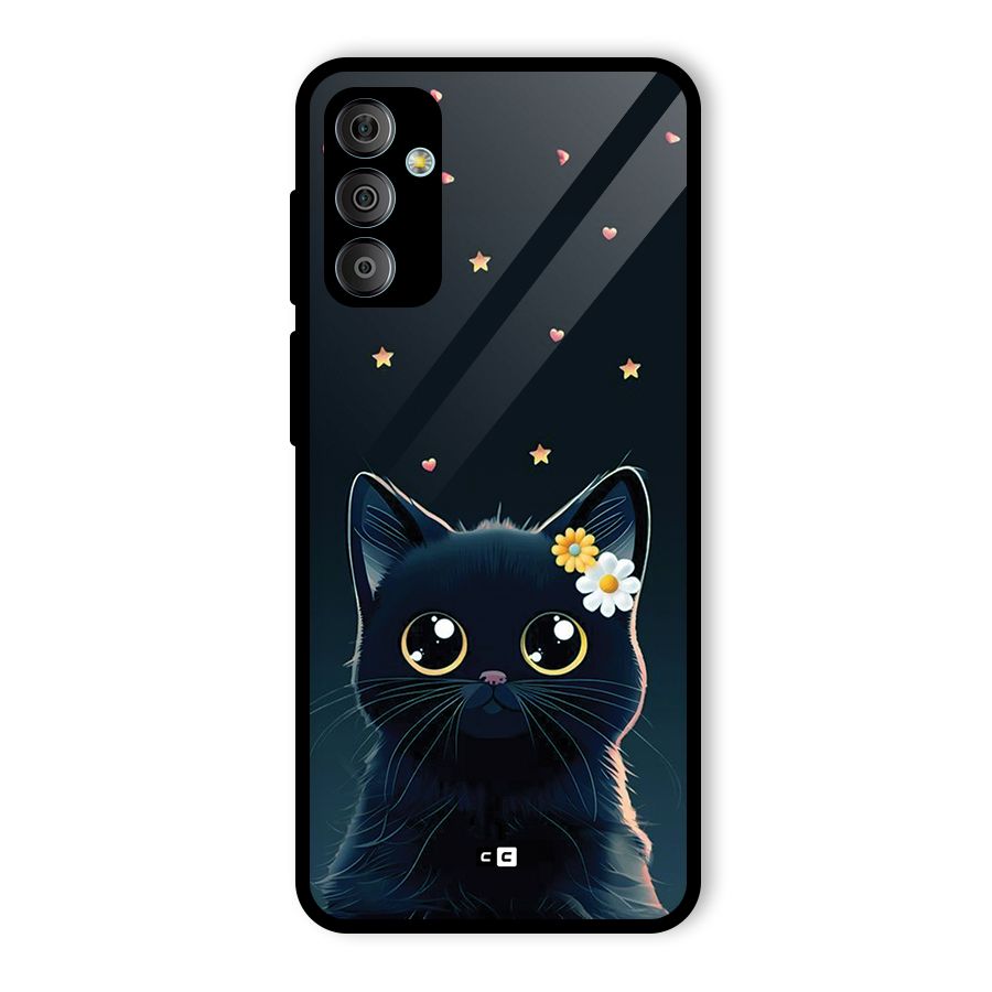 Cat With Flowers Glass Back Case for Galaxy F23