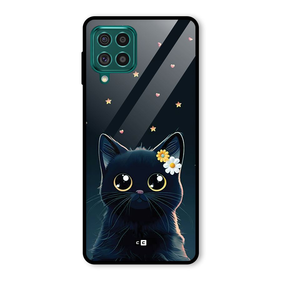 Cat With Flowers Glass Back Case for Galaxy F62