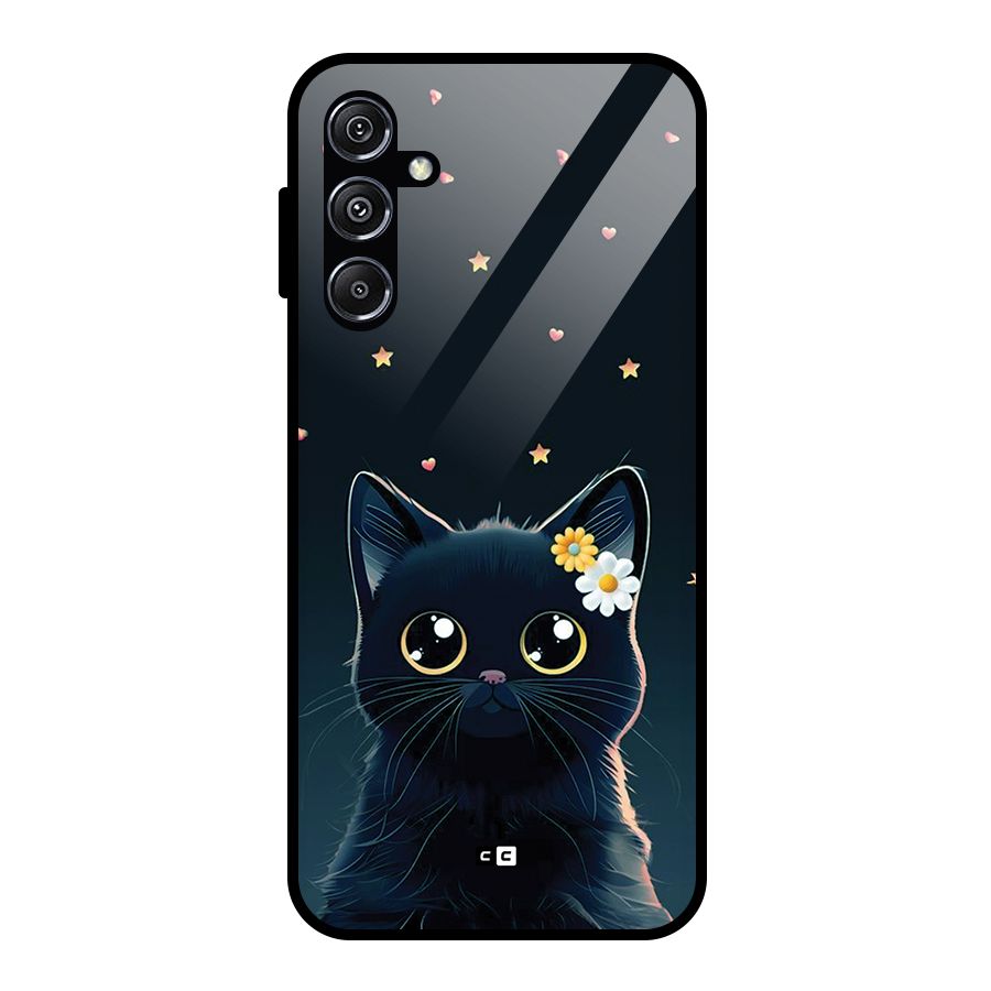 Cat With Flowers Glass Back Case for Galaxy M34 5G