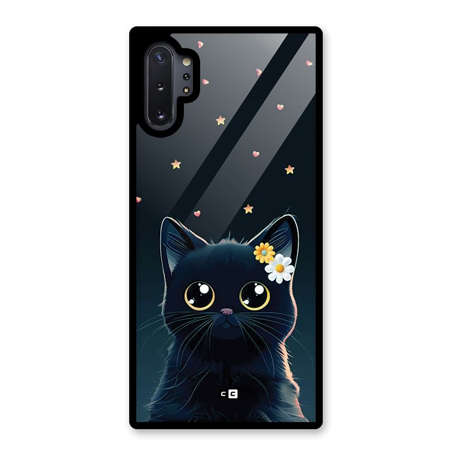 Cat With Flowers Glass Back Case for Galaxy Note 10 Plus