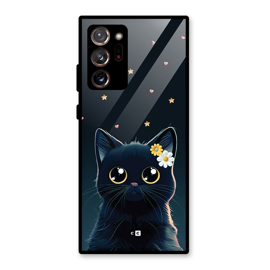 Cat With Flowers Glass Back Case for Galaxy Note 20 Ultra