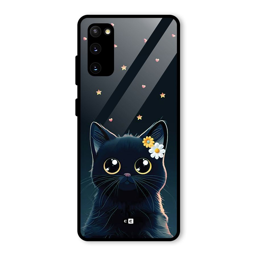 Cat With Flowers Glass Back Case for Galaxy S20 FE 5G