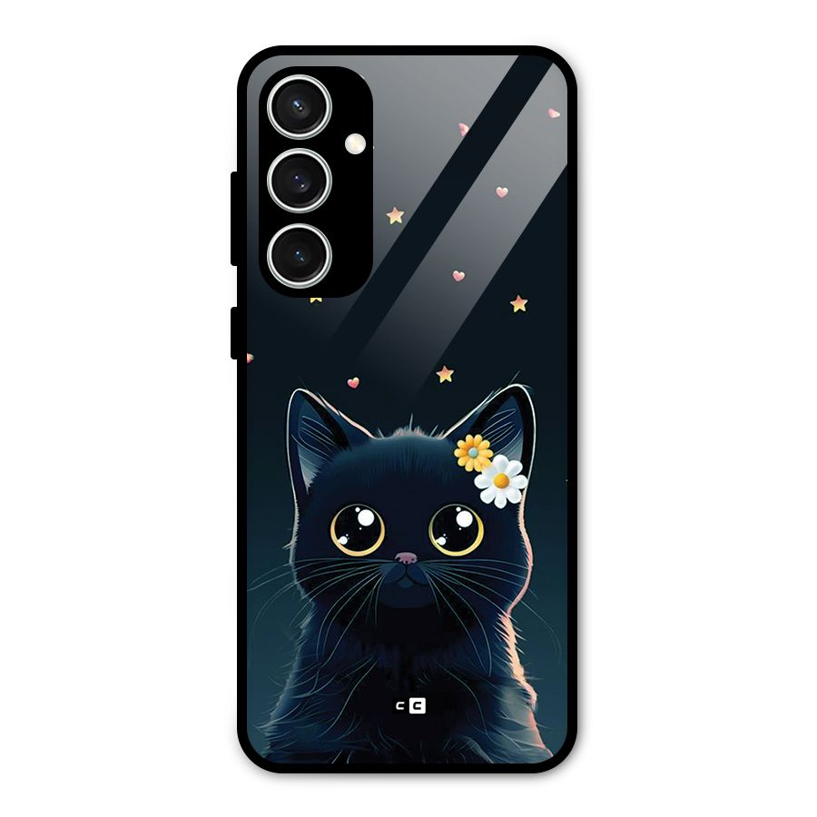 Cat With Flowers Glass Back Case for Galaxy S23 FE