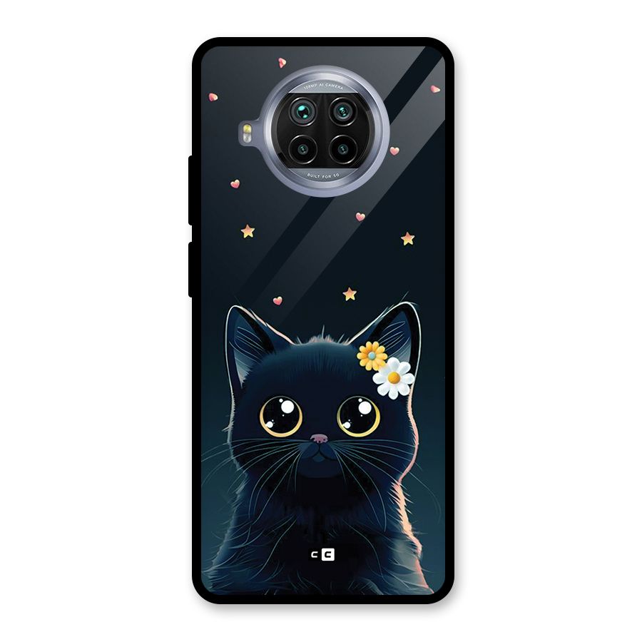 Cat With Flowers Glass Back Case for Mi 10i