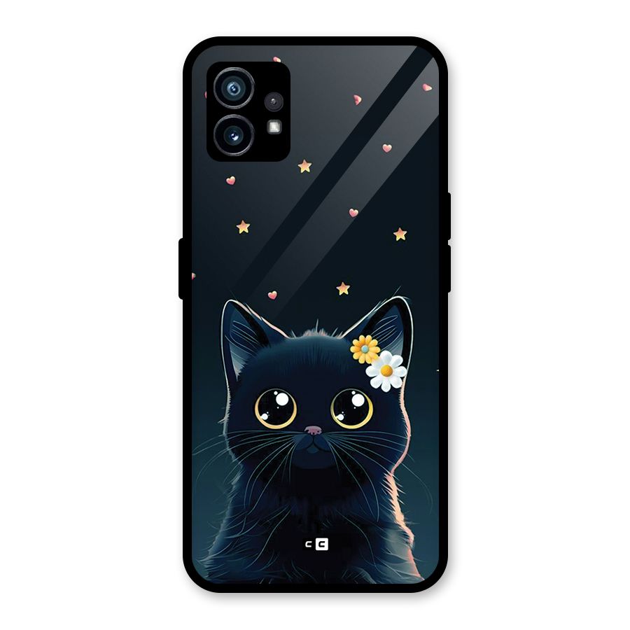 Cat With Flowers Glass Back Case for Nothing Phone 1