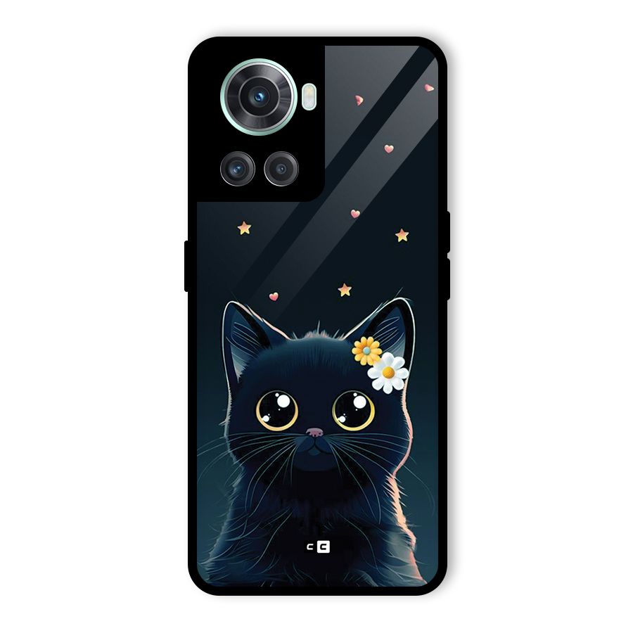 Cat With Flowers Glass Back Case for OnePlus 10R