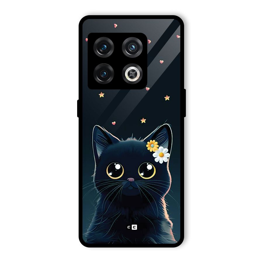 Cat With Flowers Glass Back Case for OnePlus 10 Pro 5G