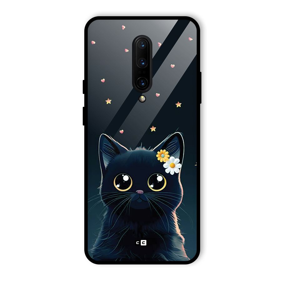 Cat With Flowers Glass Back Case for OnePlus 7 Pro