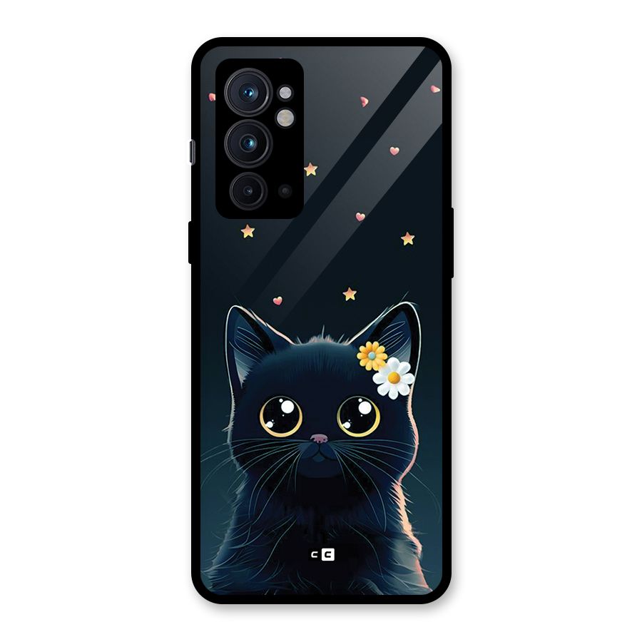Cat With Flowers Glass Back Case for OnePlus 9RT 5G