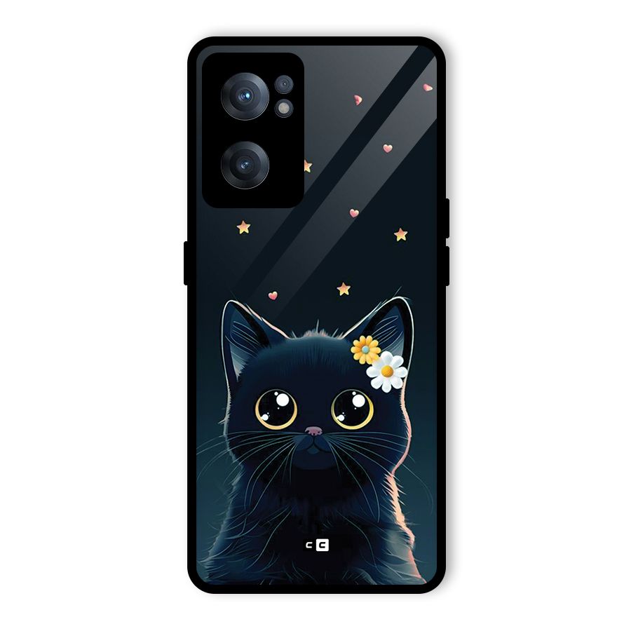Cat With Flowers Glass Back Case for OnePlus Nord CE 2 5G
