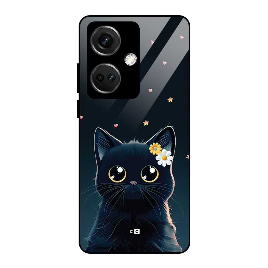 Cat With Flowers Glass Back Case for OnePlus Nord CE 3 5G