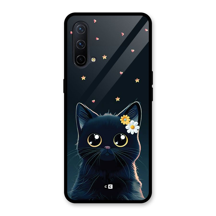 Cat With Flowers Glass Back Case for OnePlus Nord CE 5G