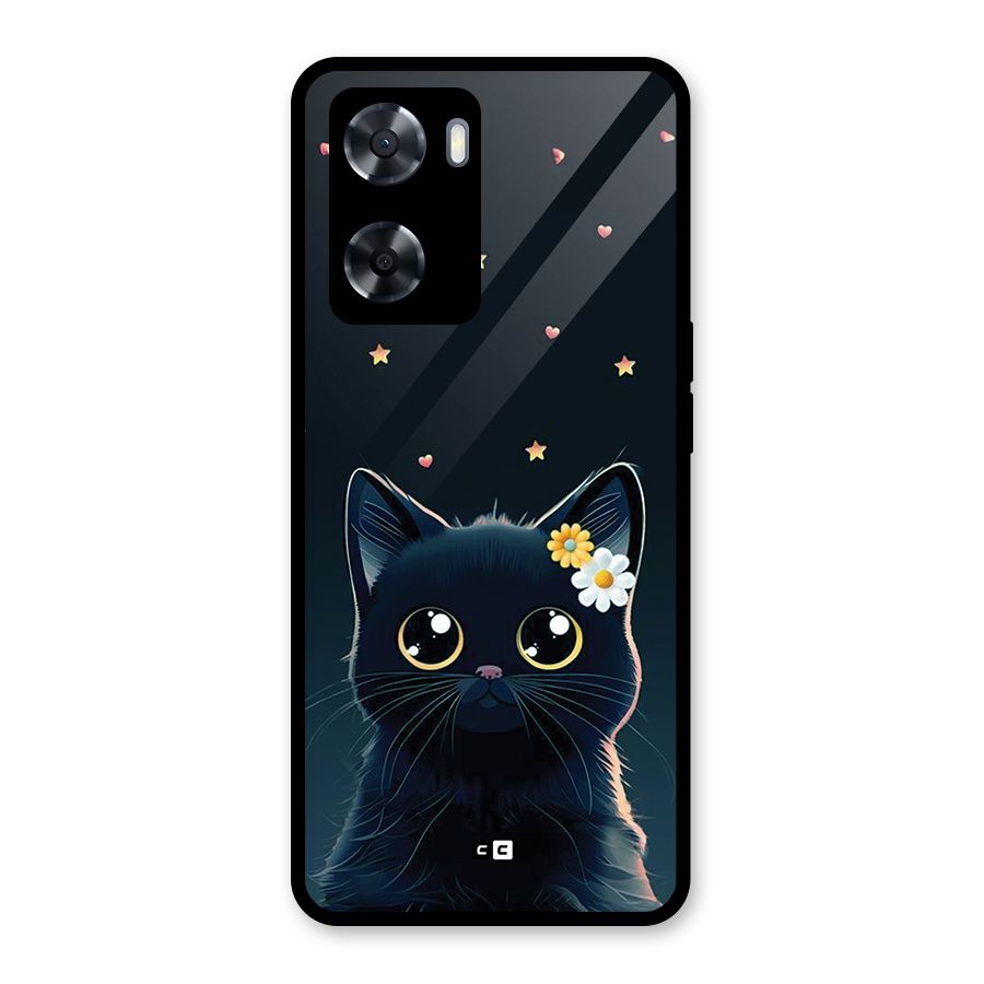 Cat With Flowers Glass Back Case for OnePlus Nord N20 SE