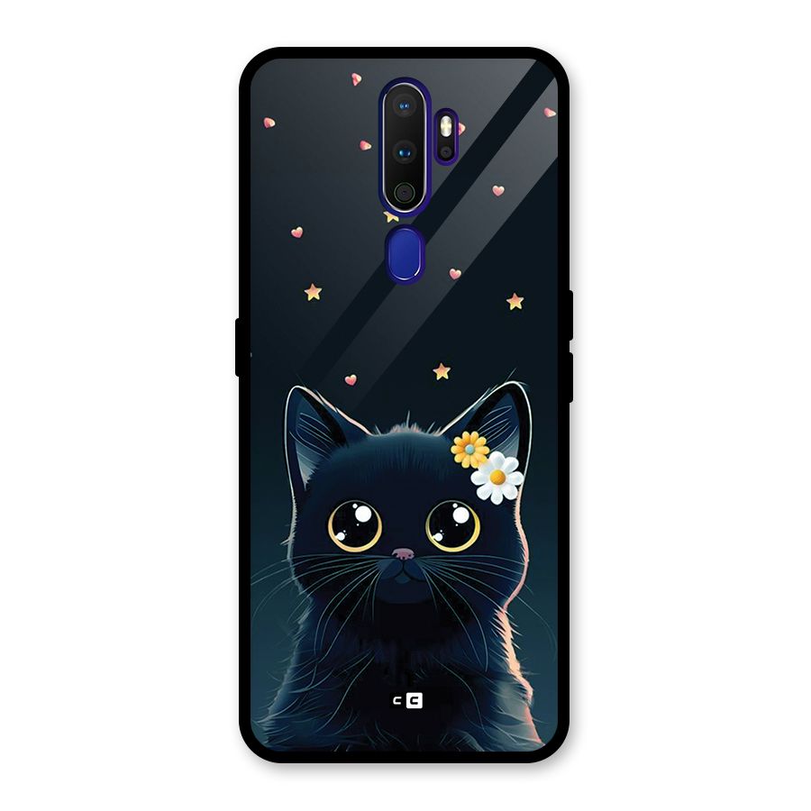 Cat With Flowers Glass Back Case for Oppo A9 (2020)