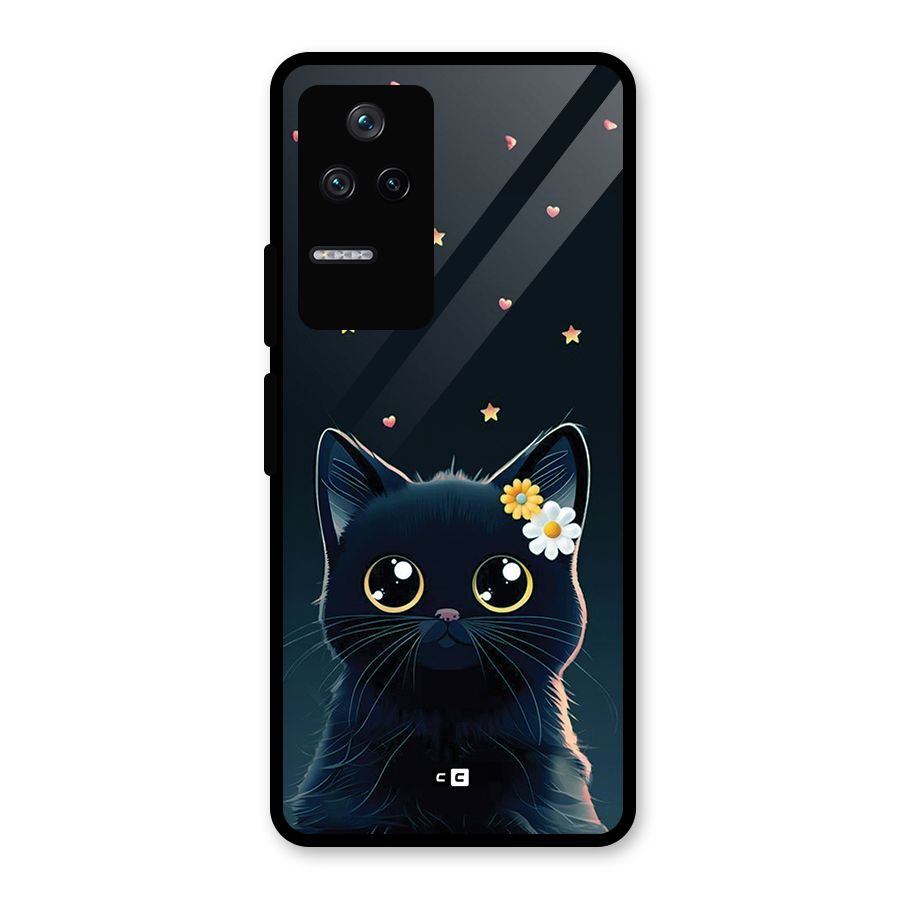 Cat With Flowers Glass Back Case for Poco F4 5G