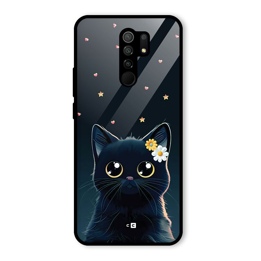 Cat With Flowers Glass Back Case for Poco M2